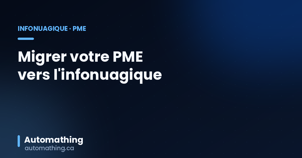 Migration vers le cloud pour les PME du Québec
