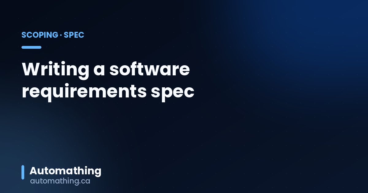 Writing a Software Requirements Document in Quebec